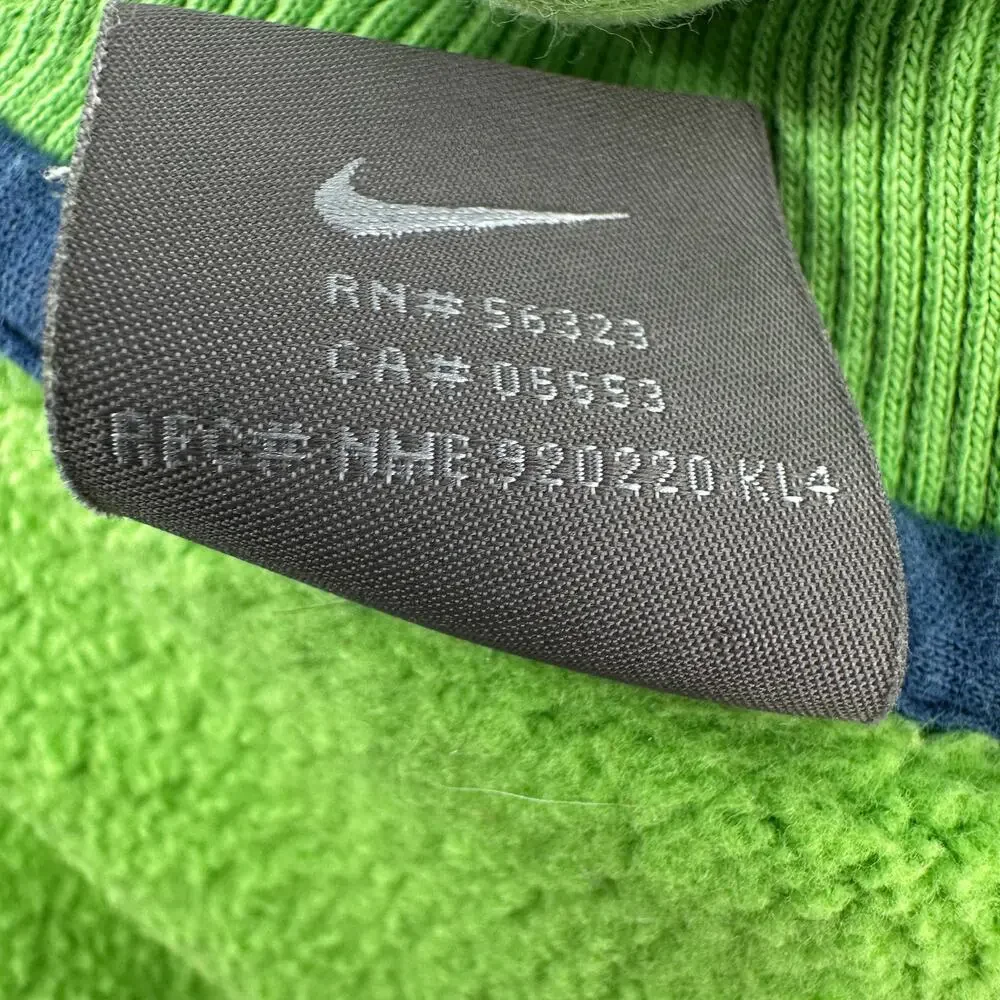 Nike Sweatshirt Women M Light Green Hoodie Full Zip Cotton Chevron, Athleticwear